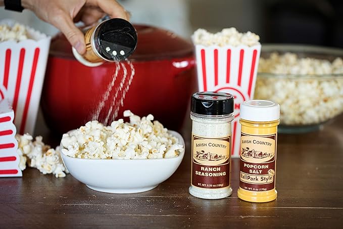 Amish Country Popcorn | Seasoning Variety Pack | BallPark Style ButterSalt - 5.5 oz and Ranch - 5.5
