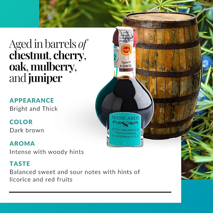 MANICARDI Traditional Balsamic Vinegar of Modena PDO Affinato Aged 12 Years - Aged Italian Vinegar