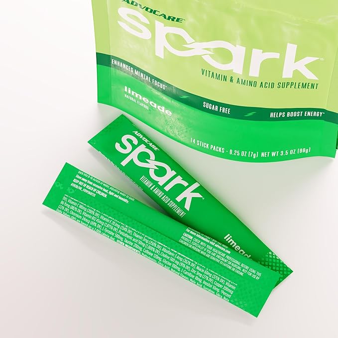 AdvoCare Spark Vitamin & Amino Acid Supplement - Focus & Energy Drink Powder Mix with Vitamin A