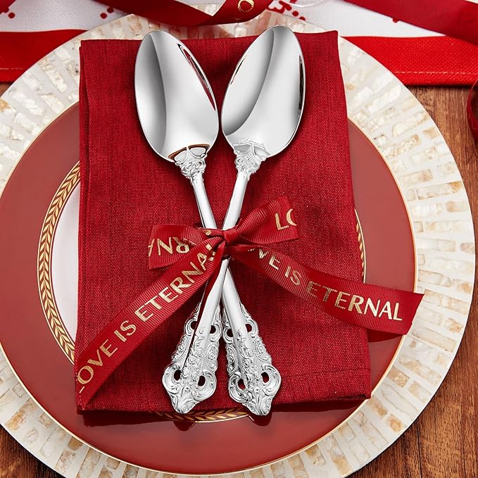 KEAWELL 2-Piece Gorgeous Large Serving Spoon, 18/10 Stainless Steel, Fine Large Serving Spoon