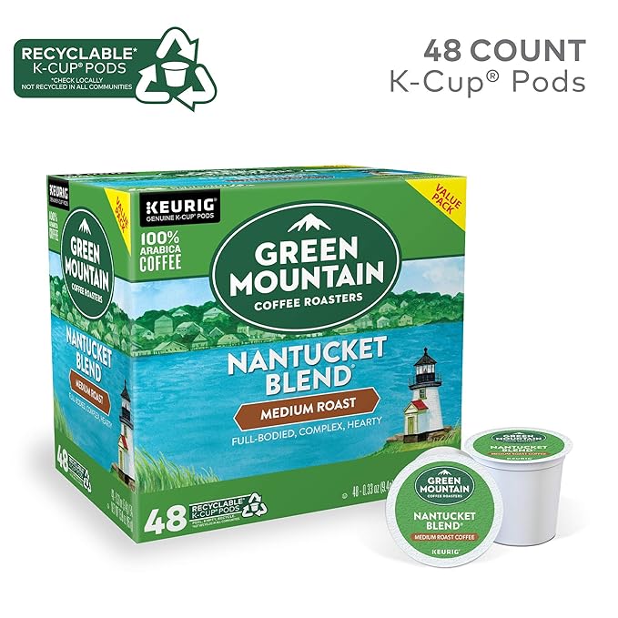 Green Mountain Coffee Roasters Nantucket Blend, Single-Serve Keurig K-Cup Pods, Medium Roast Coffee