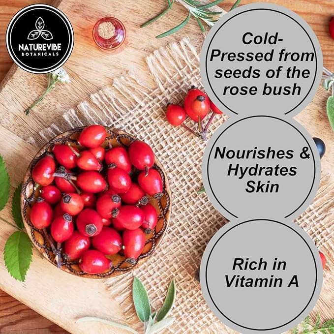 Naturevibe Botanicals Rosehip Oil 32 Ounces | 100% Pure and Natural | Great for Skin Care and Hair