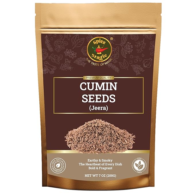 Spice Magic Cumin Seeds I 7 Oz (200 g) I Jeera Whole Cumin Seeds I 100% Fresh & Aromatic I Non-GMO