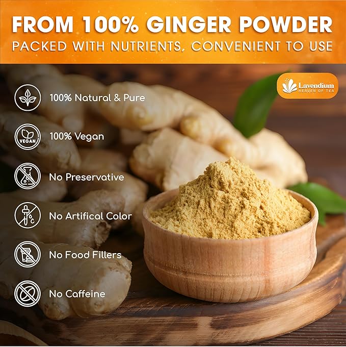 Lavendium, Premium 25oz (1.56 lbs) Ginger Powder ??Ground Ginger Root ??Pure, No Additives ??Ideal