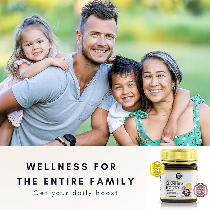 Honey Australia Manuka Honey MGO 514+ | 8.8 oz | Raw, Organic, Pure Certified Australian Honey for