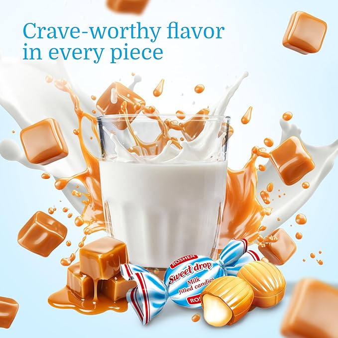 Roshen Caramel Candy Sweet Drop with Milky Filling, Delicious, Flavorful Sweets 378gr/13.33oz Pack
