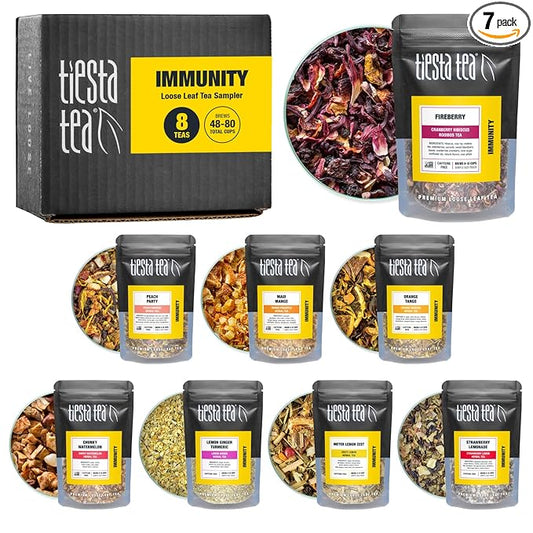 Tiesta Tea - Herbal & Rooibos Tea Sampler Dry Flight Set, Loose Leaf, No Caffeine Blend, Makes Hot