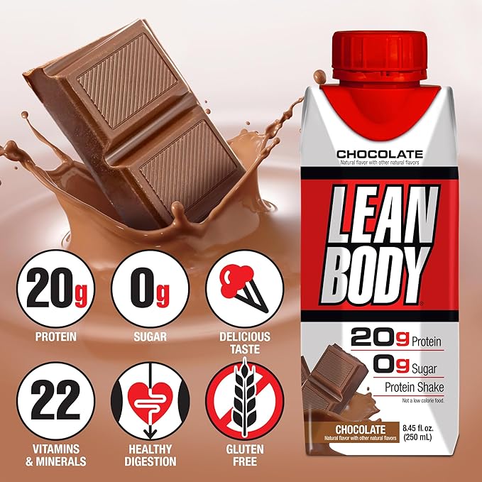 LABRADA NUTRITION - Lean Body RTD Whey Protein Shake, Convenient On-The-Go Meal Replacement Shake