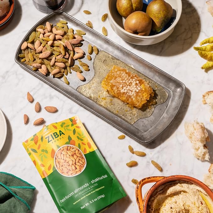 Ziba Foods Heirloom Shakhurbai Almonds | Salted & Dry Roasted Almonds | Non-GMO, Vegan, Gluten Free