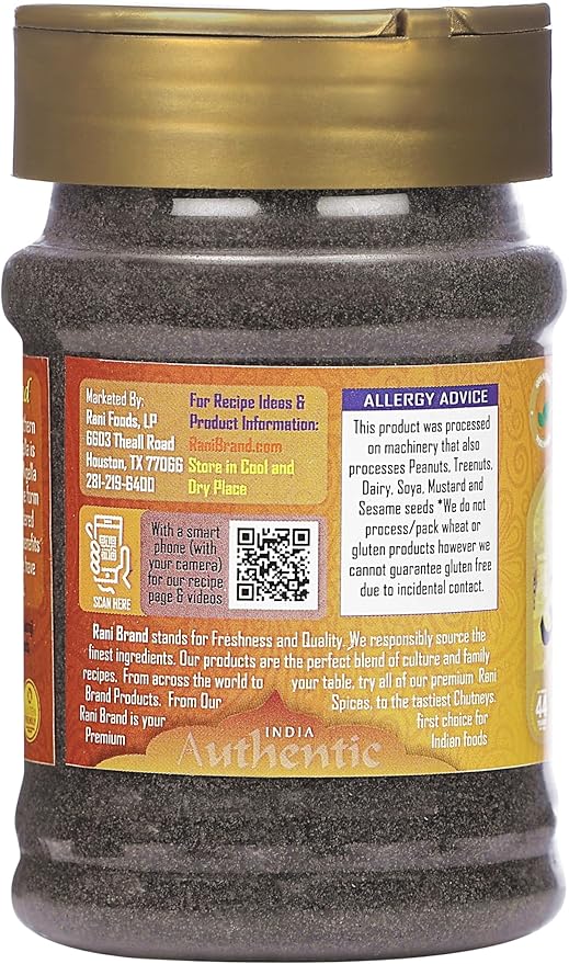 Rani Kalonji (Black Seed, Nigella Sativa, Black Cumin) Ground, Powder 3oz (85g) PET Jar ~ All