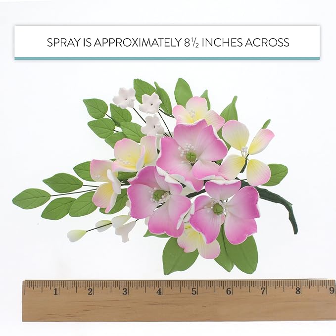 Global Sugar Art Impatiens Sugar Cake Flowers Spray, Pink, 1 Count by Chef Alan Tetreault