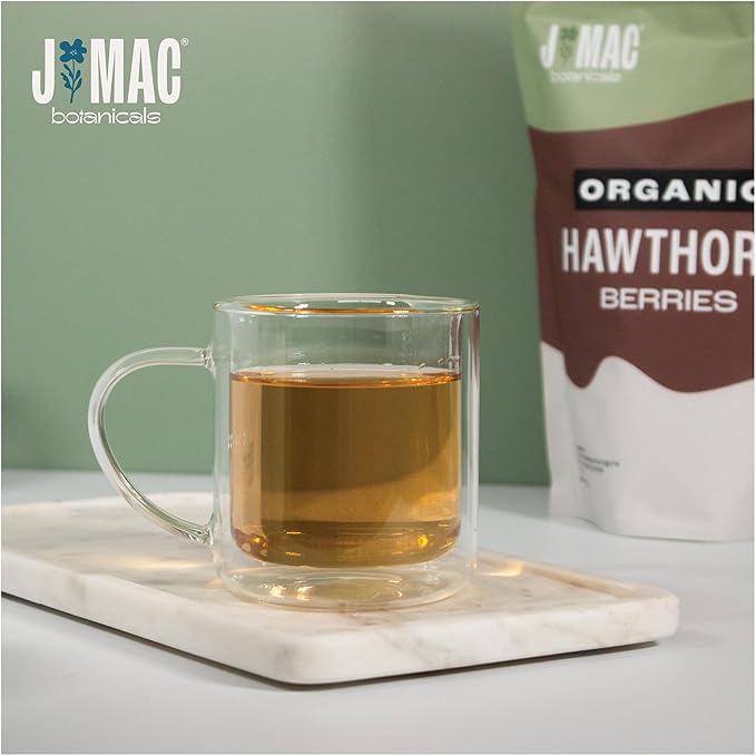 J Mac Botanicals, Organic Dried Hawthorn Berries Whole (16 oz) Hawthorn berry from Eastern Europe