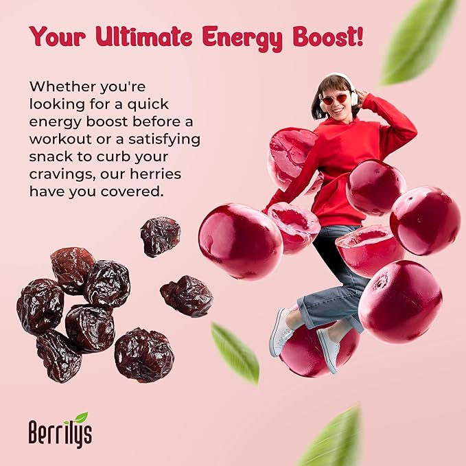 Berrilys Organic Unsweetened Pitted Dried Tart Cherries (5 lb) - No Sugar Added, Perfect for
