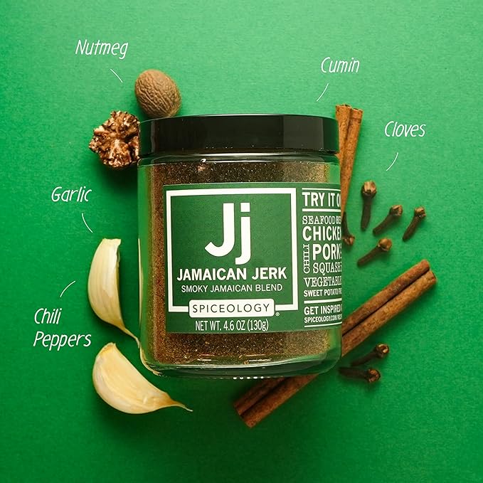Spiceology - Jamaican Jerk Smoky Caribbean Rub - BBQ Rubs, Spice Blends and Seasonings - Use On: