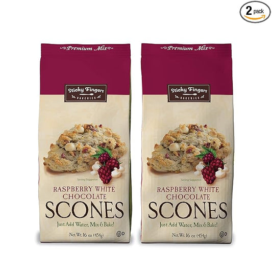 English Scone Mix, Raspberry White Chocolate by Sticky Fingers Bakeries ??Easy to Make English