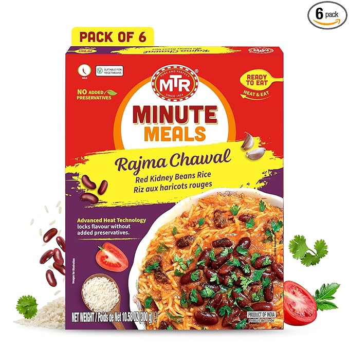 MTR Ready-To-Eat: Rajma Chawal - Red Kidney Beans Rice - Microwavable Rice Packs for Instant Meals