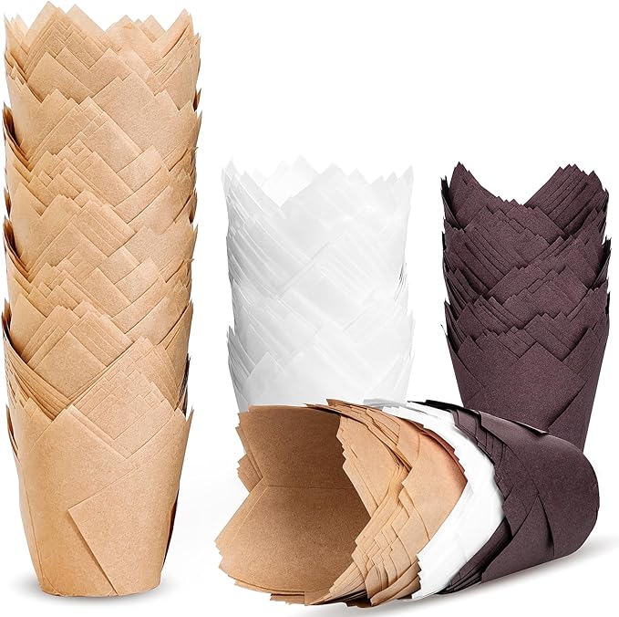 200pcs Tulip Cupcake Liners, Premium Muffin Liners Holders for Baking Cups, Greaseproof Cupcake