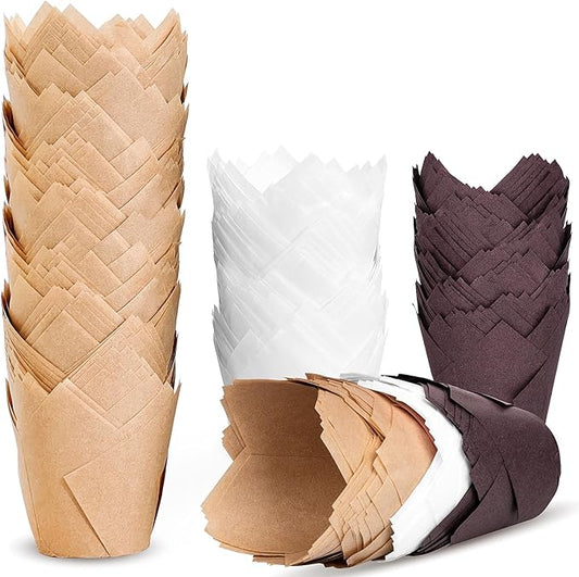 200pcs Tulip Cupcake Liners, Premium Muffin Liners Holders for Baking Cups, Greaseproof Cupcake
