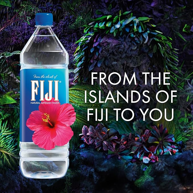 FIJI Natural Artesian Bottled Water 1.5 Liters / 50.7 Fl Ounce (Pack of 12) - 100% Natural