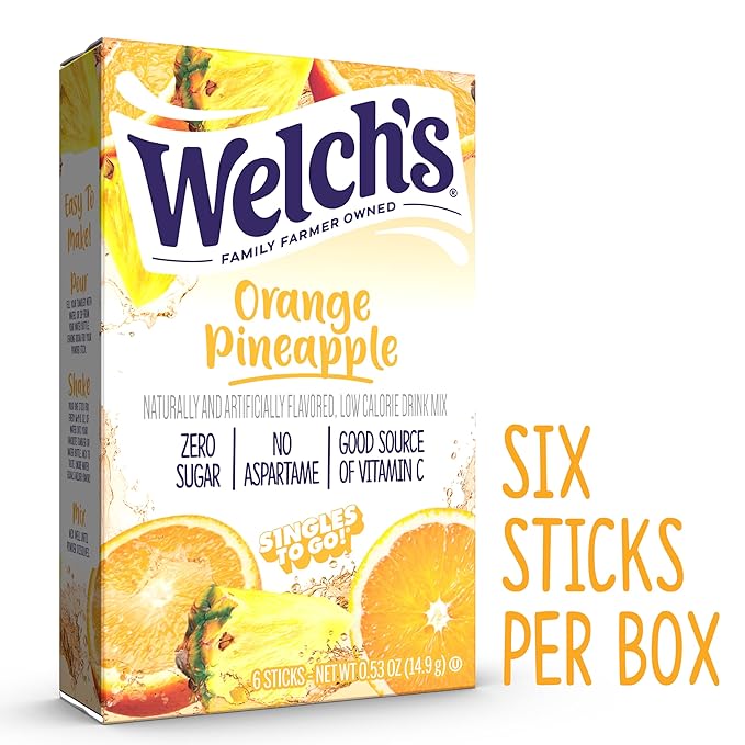 Welch's Singles To Go Water Drink Mix - Powder Sticks, 12 Boxes with 6 Packets Each - 72 Total