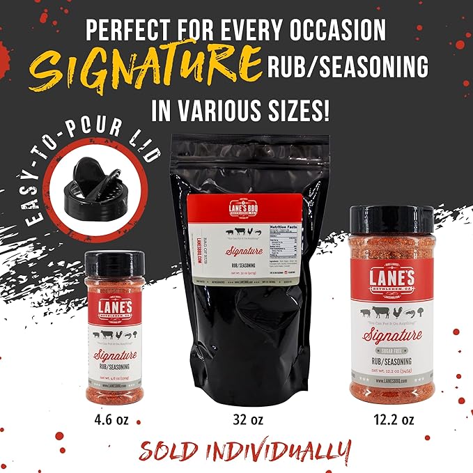 Lane's Signature BBQ Seasoning Rub, All-Natural BBQ Seasonings and Rubs, Perfect for Beef, Meat