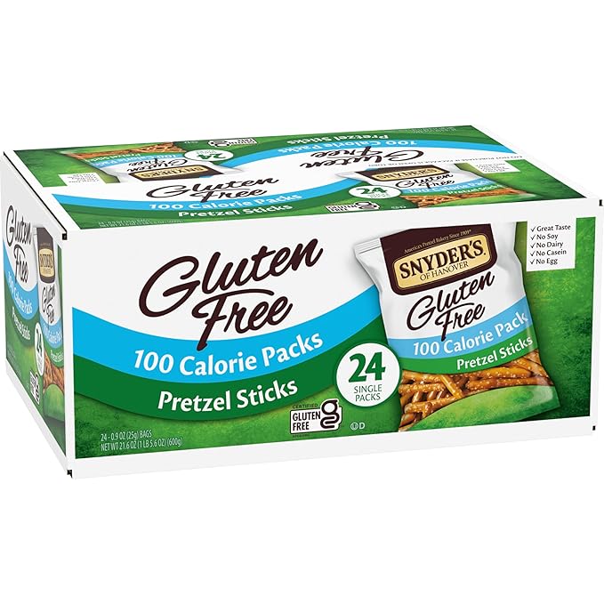 Snyder's of Hanover Gluten Free Pretzel Sticks, 100 Calorie Individual Packs, 24 Ct
