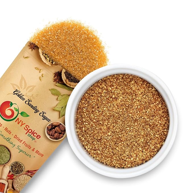 NY Spice Shop Golden Sanding Sugar - 1 Pound Sweet Colorful Edible Sprinkles For Candy Dish - Sugar