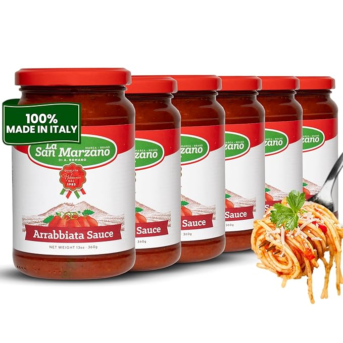 La San Marzano Arrabiata Sauce, 13 oz, Pasta Sauce Made in Italy, All Purpose Tomato Premium