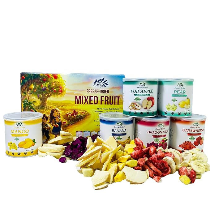 CHAVI Freeze Dried Fruits - Mixed | 6 in 1 | No Added Sugars or Preservatives - Non-GMO, Vegan