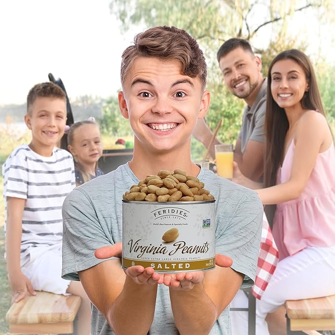 FERIDIES Extra Large Virginia Peanuts, Non-Gmo, No Preservatives, Cooked in Pure Peanut Oil