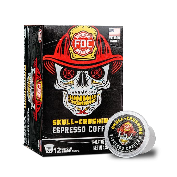 Fire Department Coffee - Gives Back to Firefighters - Skull Crushing Espresso Coffee Pods
