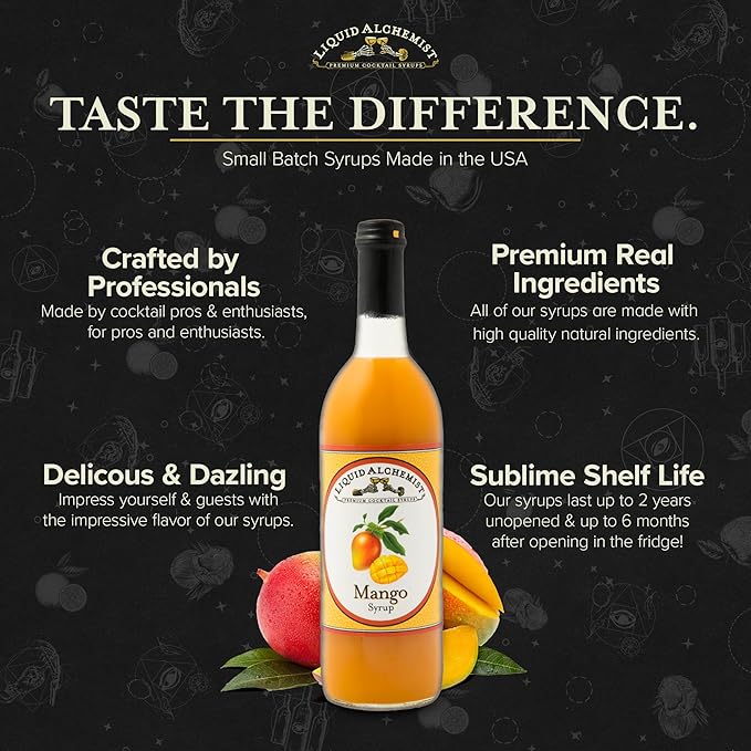 Liquid Alchemist Mango Syrup for Drinks - Real Ingredients Make our Mango Puree for Cocktails the