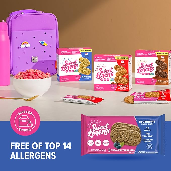 Sweet Loren's Vegan Breakfast Biscuits | Blueberry | 4g Protein, 19g Whole Grains | Plant Based