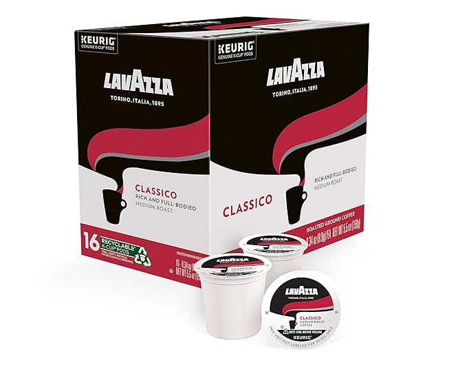 Lavazza Classico Single-Serve Coffee K-Cup짰 Pods for Keurig짰 Brewer, Medium Roast, Caps Classico