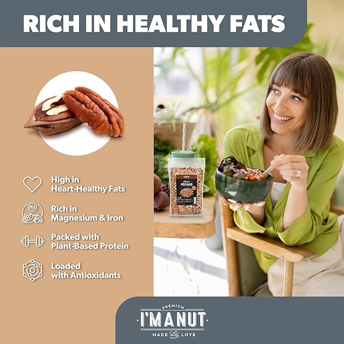 Premium Raw Chopped Pecans 64oz (4 lb) | American-Grown, Non-GMO | Batch Tested Gluten & Peanut
