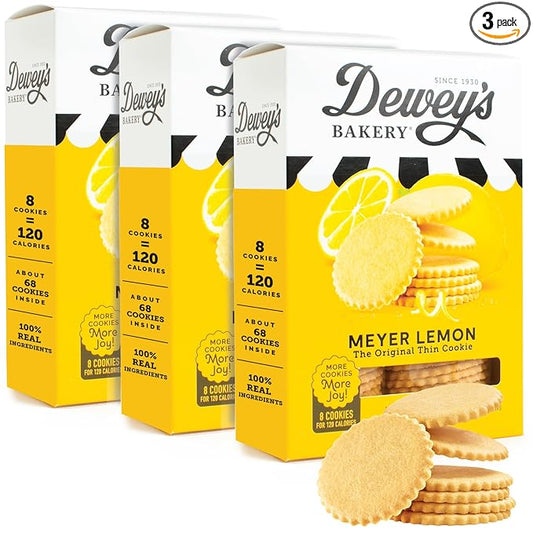 Dewey's Bakery Lemon Moravian Style Cookie Thins, Bakery Fresh with Real Simple Ingredients, Low