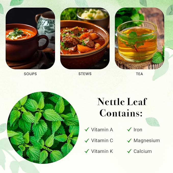 Stinging Nettle Leaves Dried 1 Lb | Cut and Sifted | Loose Nettle Herb Bulk | Non- Gmo, Ethically