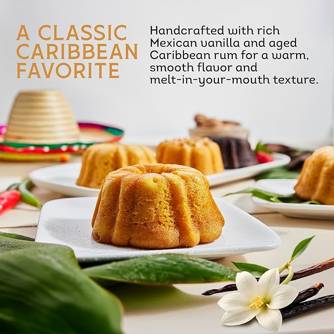 TORTUGA Caribbean Mexican Vanilla Rum Cake - 4 oz Caribbean Rum Cake - 4 Pack - The Perfect Premium