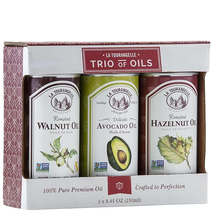 La Tourangelle, Favorites Trio of Oils - Roasted Walnut Oil, Avocado Oil, Toasted Sesame Oil, Gift