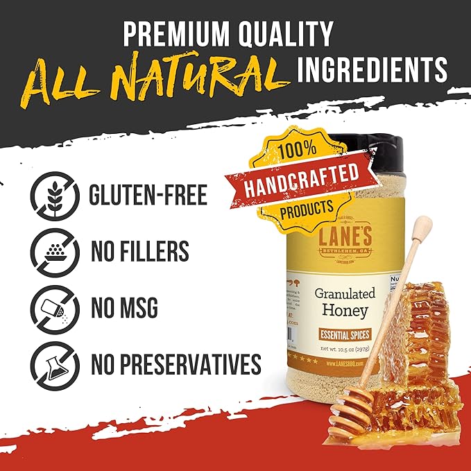 Lane's Granulated Honey Seasoning, All-Natural Caramelized Granulated Powdered Honey Dust Blend