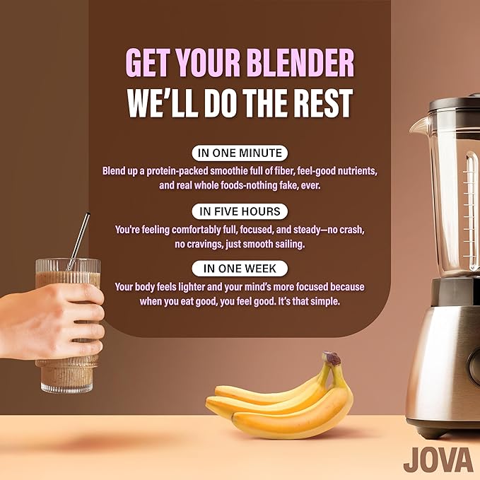 JOVA High Protein Smoothie Mix ??Pistachio, Chocolate, Peanut Butter | 22g Protein, 10g Fiber
