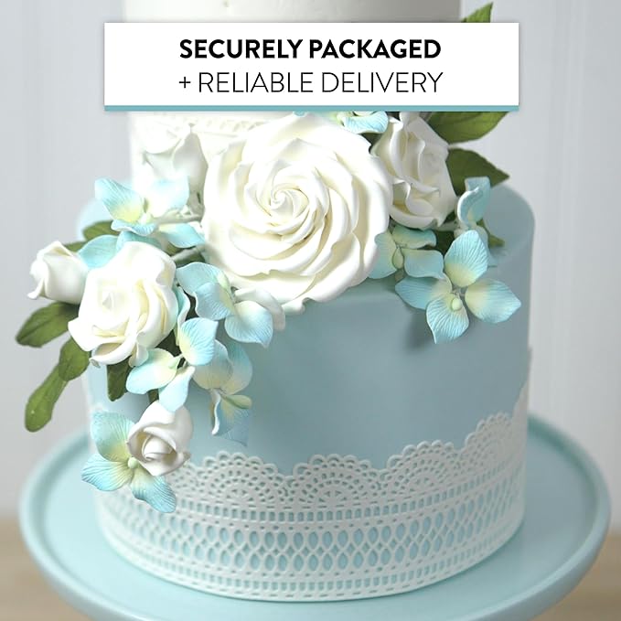 Global Sugar Art Rebecca Rose Sugar Cake Flowers, White 2 Inches, 8 Count by Chef Alan Tetreault