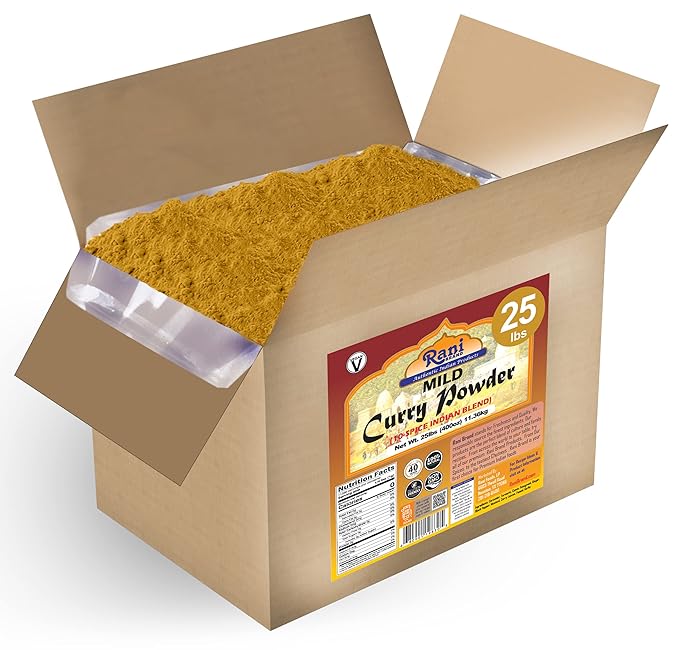 Rani Curry Powder Mild (10-Spice Authentic Indian Blend) 400oz (25lbs) 11.36kg Bulk Box ~ All