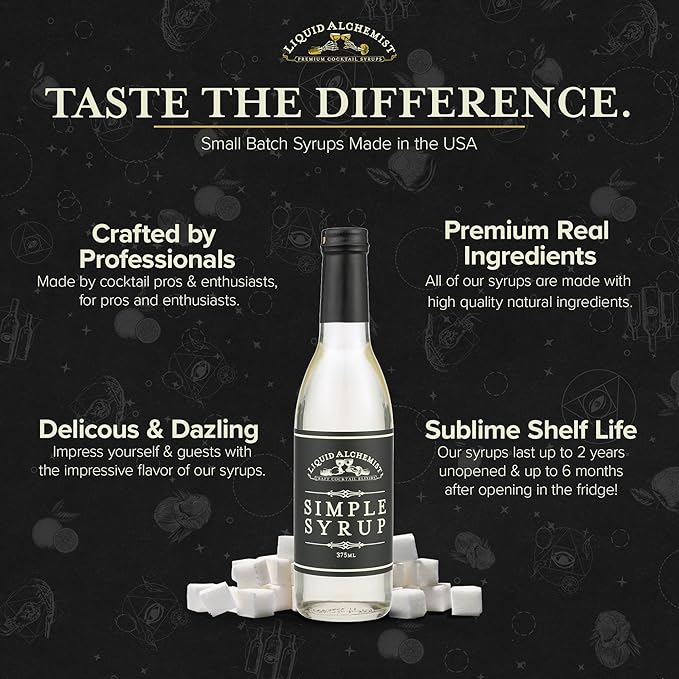 Liquid Alchemist Simple Syrup for Cocktails - Real Ingredients Make our Simple Sugar Syrup the