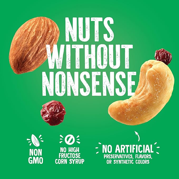 Emerald Nuts Cashews and Almonds with Dried Cranberries 7 Ct (1-Pack) | 100-Calorie Individual