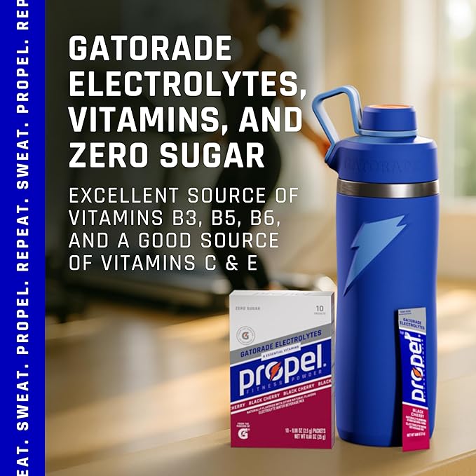 Propel Electrolyte Enhanced Water Drink Mix Powder Packets, Black Cherry, Zero Calorie & Zero Sugar