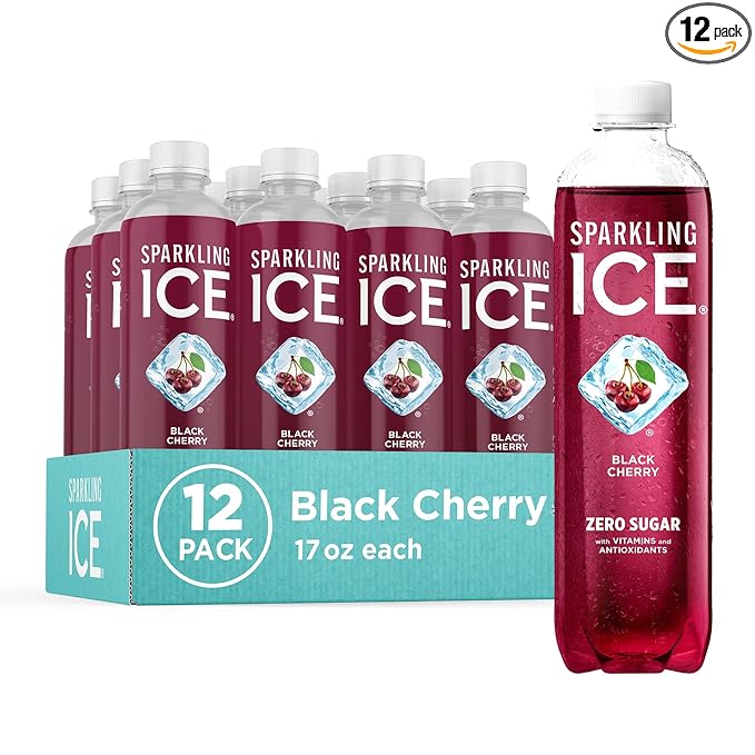 Sparkling Ice, Black Cherry Sparkling Water, Zero Sugar Flavored Water, with Vitamins and