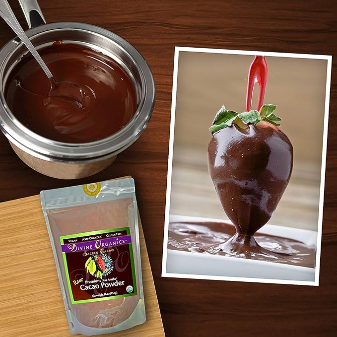 Divine Organics Raw Cacao Powder/Raw Cocoa Powder - Certified Organic - Premium Rio Arriba