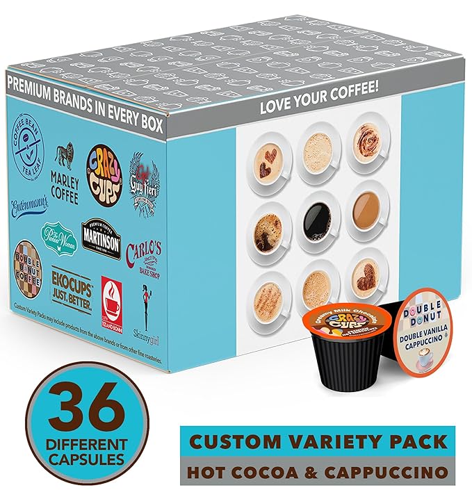 Crazy Cups Cappuccino & Hot Chocolate Variety Pack, Including Flavored Hot Chocolate & Cappuccino