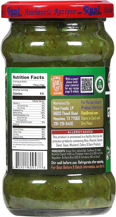 Asian Kitchen Green Chilli Cooking Paste 10.58oz (300g) Glass Jar ~ Vegan | Gluten Free | NON-GMO |